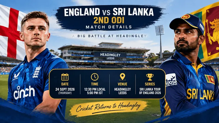 England vs Sri Lanka 2nd ODI match details at Headingley Leeds