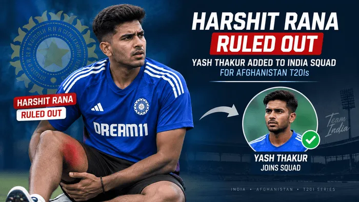 Harshit Rana ruled out of India's Afghanistan T20I series with Yash Thakur named as his replacement