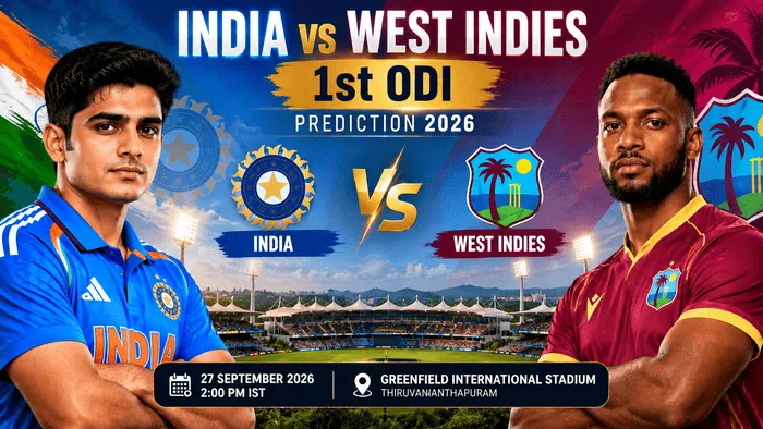 India vs West Indies 1st ODI Prediction 2026 at Greenfield International Stadium