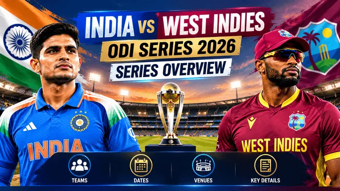 India vs West Indies ODI Series 2026 series overview with teams, dates and venues