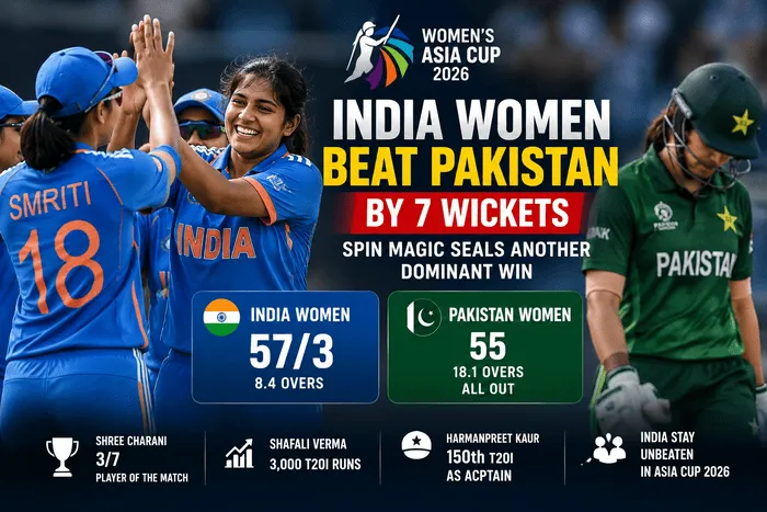 India Women Beat Pakistan by 7 Wickets in Asia Cup 2026