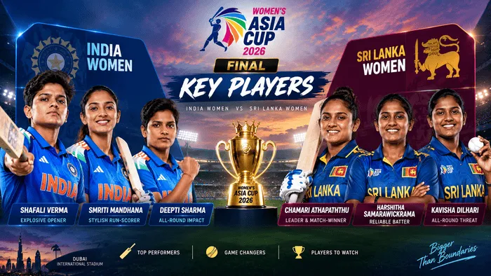 Key players from India Women and Sri Lanka Women ahead of the Asia Cup 2026 final