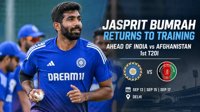 Jasprit Bumrah Returns to Training Ahead of India vs Afghanistan 1st T20I