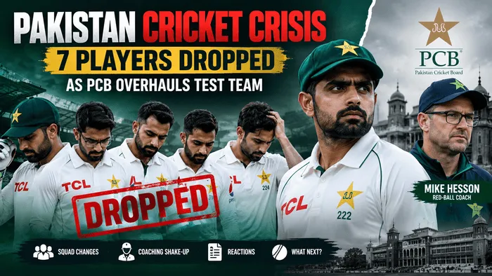Pakistan Cricket Crisis: 7 Players Dropped as PCB Overhauls Test Team