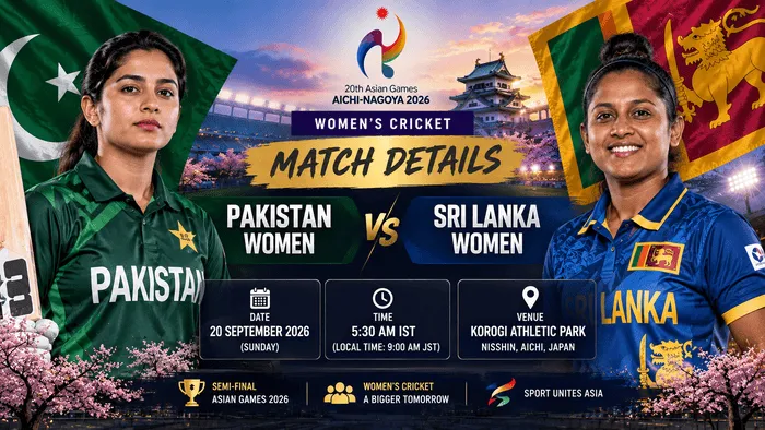 Pakistan Women vs Sri Lanka Women Asian Games 2026 semi-final match details