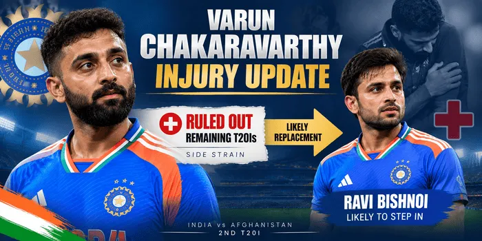 Varun Chakaravarthy injury update and Ravi Bishnoi replacement for India vs Afghanistan