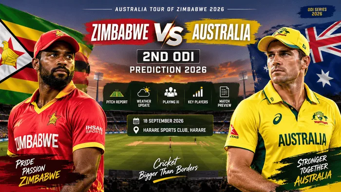 Zimbabwe vs Australia 2nd ODI Prediction 2026 match preview at Harare Sports Club