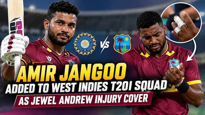 Amir Jangoo added to West Indies T20I squad as cover for injured Jewel Andrew