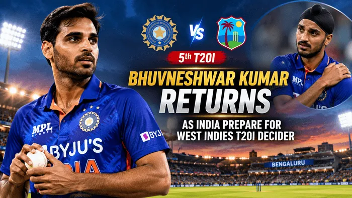 Bhuvneshwar Kumar returns to India’s squad ahead of the West Indies fifth T20I