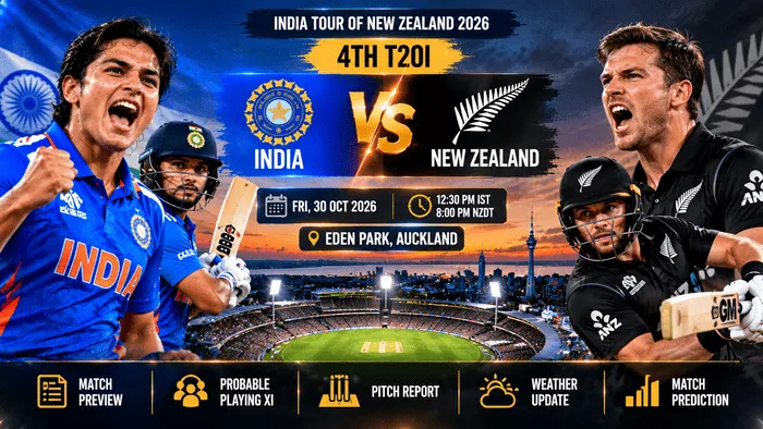 India vs New Zealand 4th T20I Preview & Match Prediction 2026