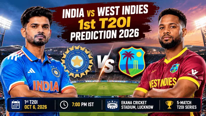 India vs West Indies 1st T20I Prediction 2026 at Ekana Cricket Stadium