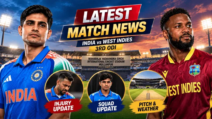 India vs West Indies 3rd ODI latest match news and team updates