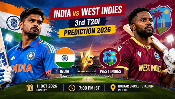 India vs West Indies 3rd T20I Prediction 2026: Match Preview, Pitch Report and Playing XI