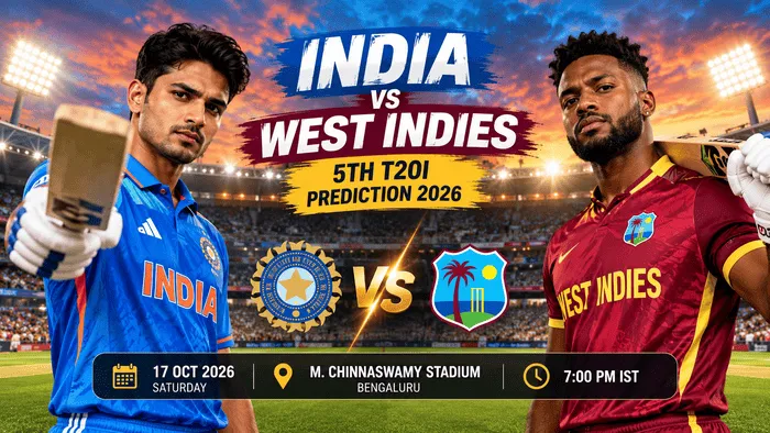 India vs West Indies 5th T20I Prediction 2026: Playing XI, Pitch Report & Winner