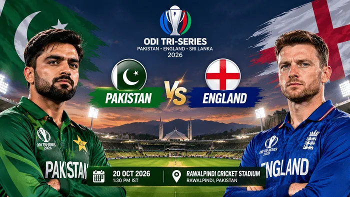 Pakistan vs England Match Prediction 2026 ODI Tri-Series match prediction 2026 at Rawalpindi Cricket Stadium